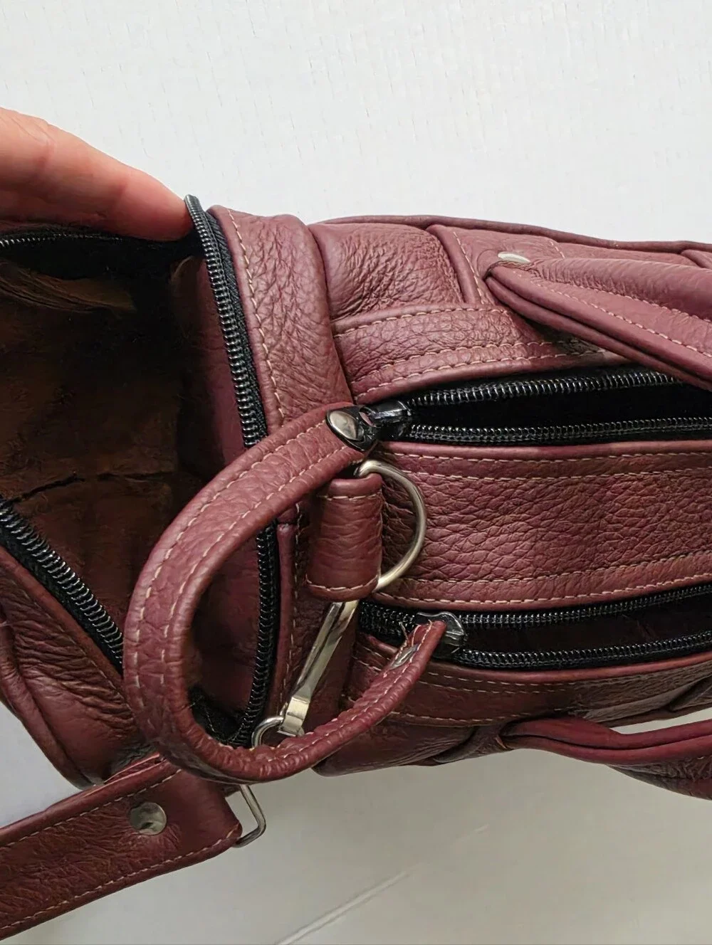 Handmade Artisan Leather Duffel Crossbody Bag